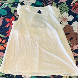 Lilly Pulitzer Luxletic white sleeveless tank ruffled sleeves new